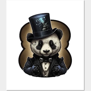 Panda wearing Top Hat Posters and Art